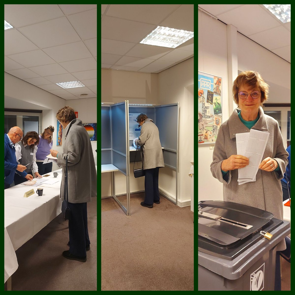PvdAGLNunspeet's tweet photo. De kop is eraf! Om 05:30 bracht onze voorzitter Karin Geertsen de eerste stem van Nunspeet uit in de Kunsthalte. ๐ณ๏ธ Daar waar kunst en OV samenkomen, gaven we het startsein voor een mooie verkiezingsdag. Laat je stem niet verloren gaan! #Nunspeet #Elspeet #Hulshorst #Vierhouten https://t.co/IxwiHgWS6B