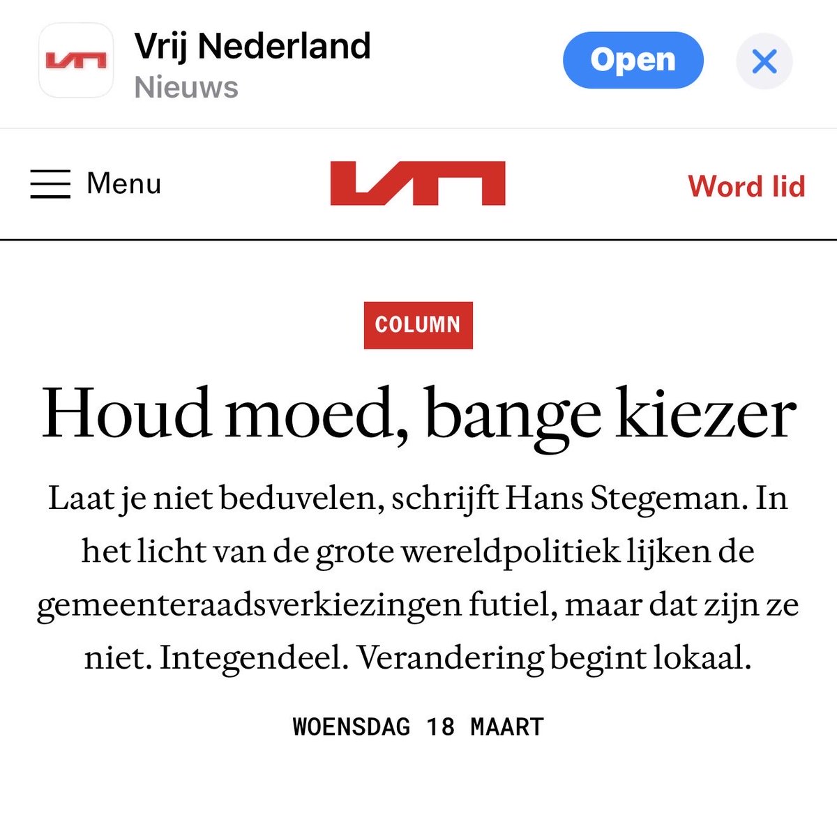 Verandering begint lokaal !