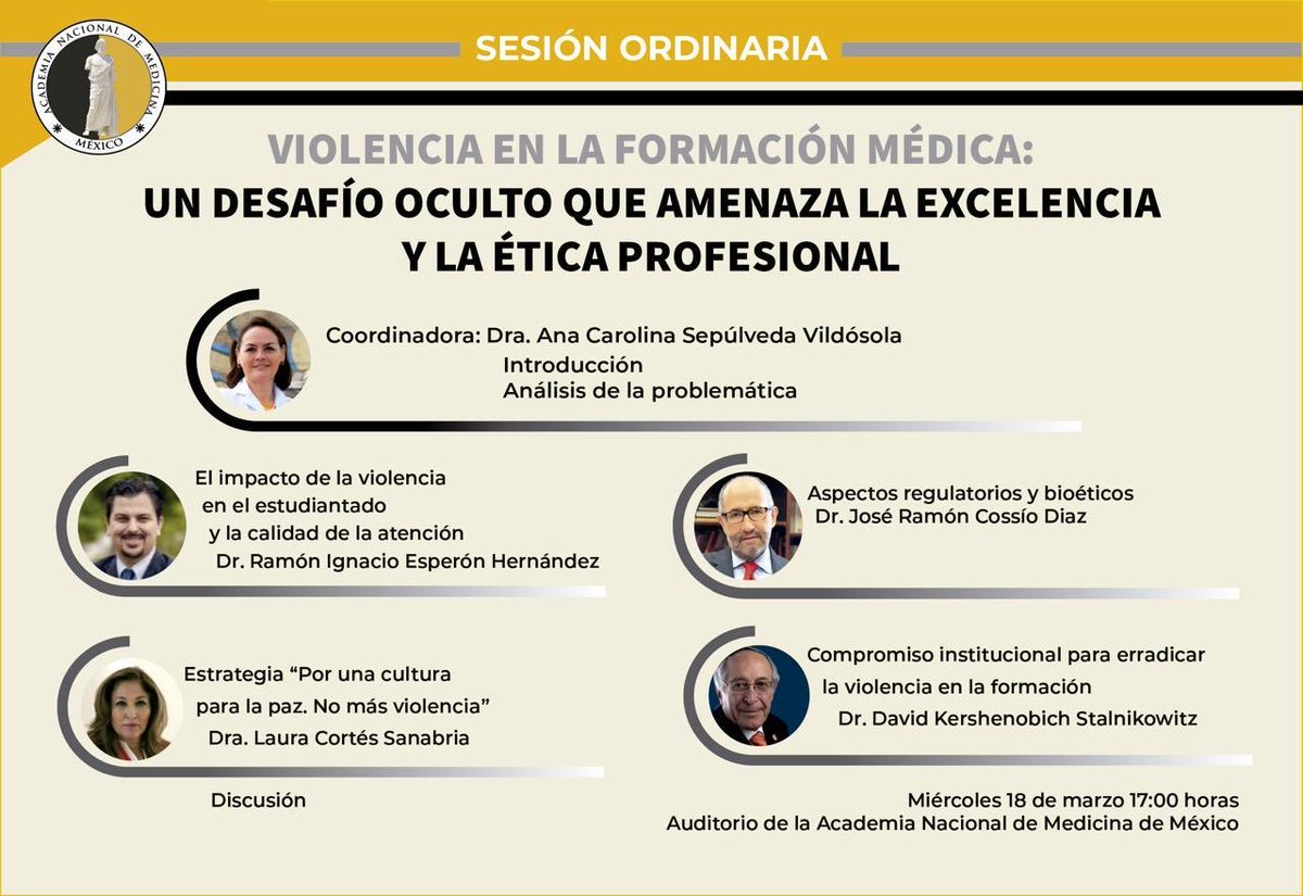 ogarrieta's tweet photo. Sesión de la @ANacionalMed. El acoso en la formación médica sigue siendo una realidad que impacta residentes y estudiantes. Las autoridades de los hospitales estamos obligados a construir entornos seguros y libres de violencia @incanMX @CCINSHAE_mx @CIGen23 @

#NoALaViolencia #EducaciónMédica