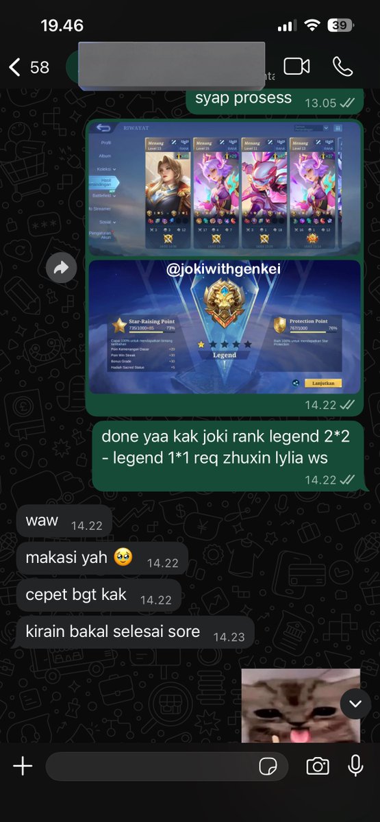 #testigenkeii
832. epic 2*0 - legend 5*1 req mid
833. epic 3*4 - legend 5*2 req lylia zhuxin
834. legend 3*0 - legend 2*5 noreq
835. legend 2*2 - legend 1*1 req zhuxin lylia

t. joki ml, jokgen rank