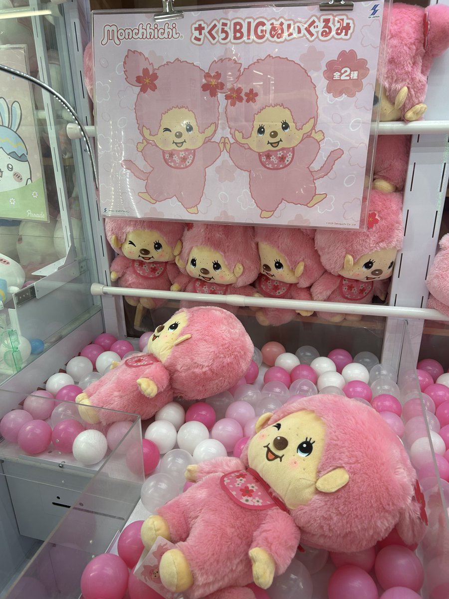 景品入荷情報です！ ・モンチッチ さくらBIGぬいぐるみ 【全2種】 入荷