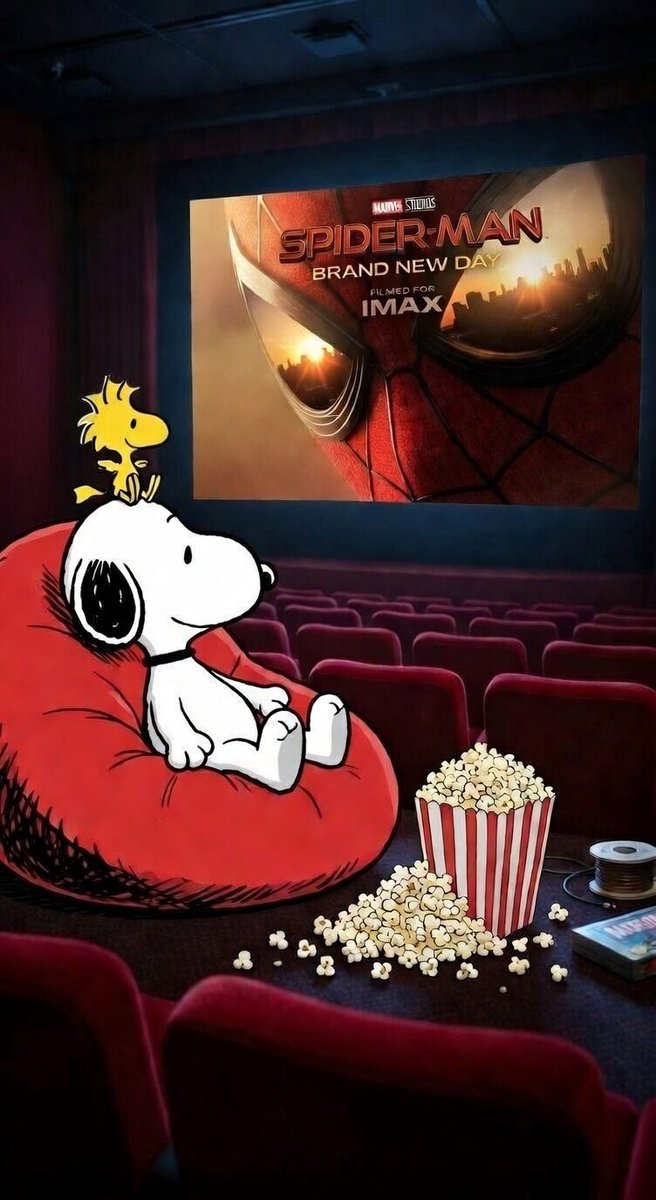 Snoopy watching Spiderman