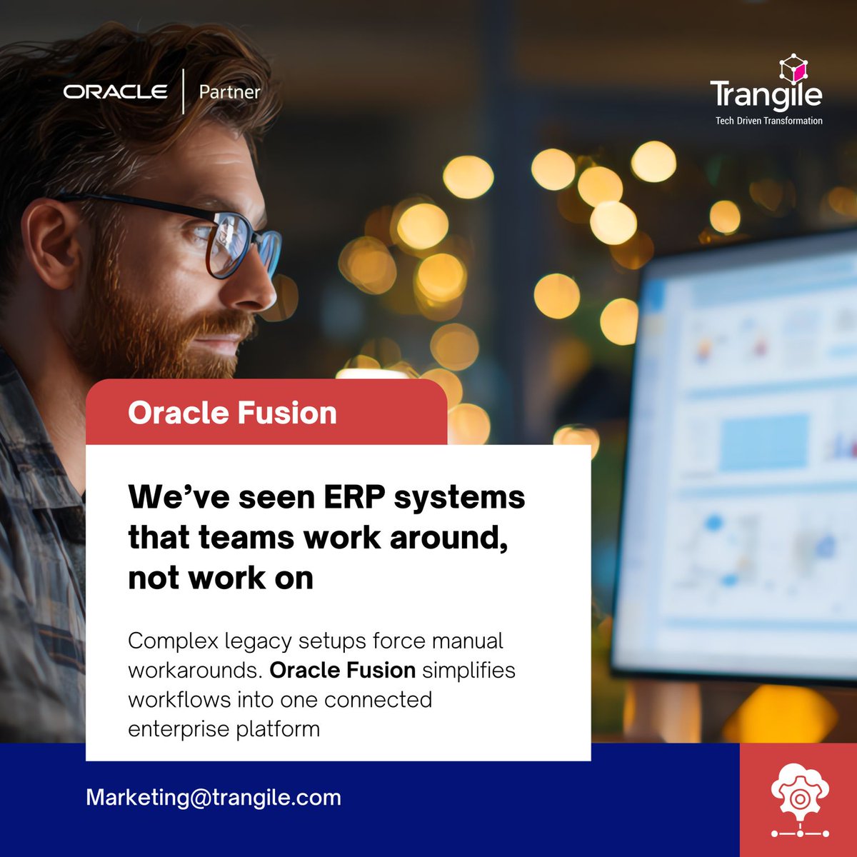 TrangileService's tweet photo. ERP was meant to make work easier.
But many teams today are still stuck managing manual workarounds and complex legacy systems.

#OracleFusion #CloudERP #ERPModernization #EnterpriseTransformation #DigitalTransformation #BusinessEfficiency https://t.co/TUpztLmjzs