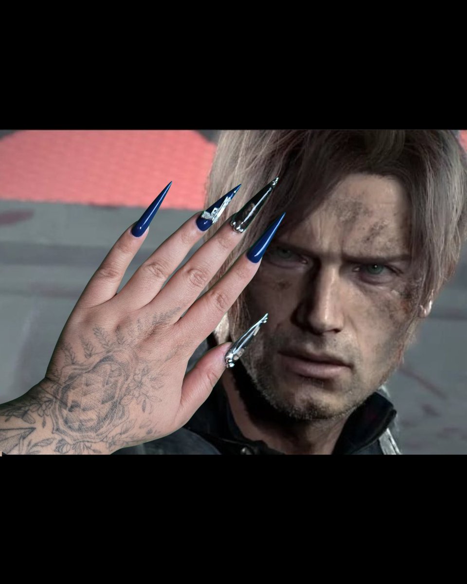 Got Leon themed nails this time. #re9 #residentevilrequiem #leonkennedy