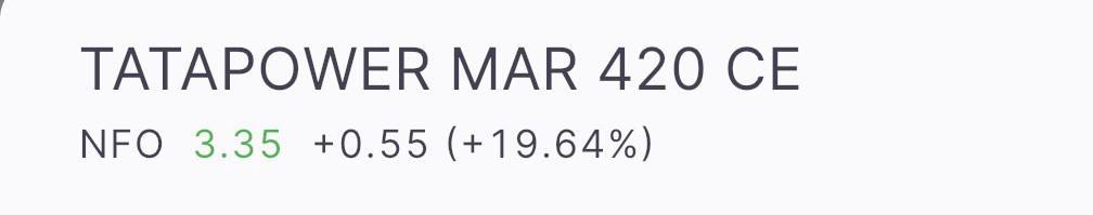 chartians's tweet image. #HEROZERO #POSITIONAL 

BUY #TATAPOWER 420 CE 
CMP 3-3.3
SL 1.2 

TGT : 5.8/9/13+