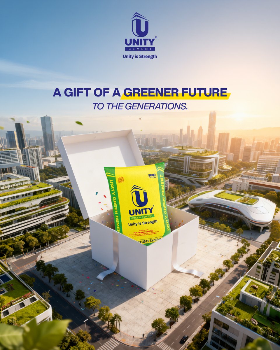 unitycement's tweet photo. Unboxing a brighter, greener future. Give your projects the gift of strength and sustainability.
#UnityGreenCement is more than just a foundation; it’s a commitment to a cleaner, greener skyline for the generations to come.
#UnityCement #StrongFoundation #EcoFriendlyMaterial https://t.co/bSiMePvyjk