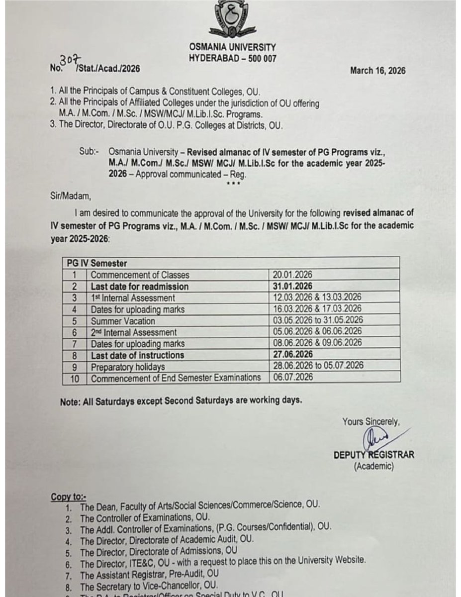 Osmania University tweet media
