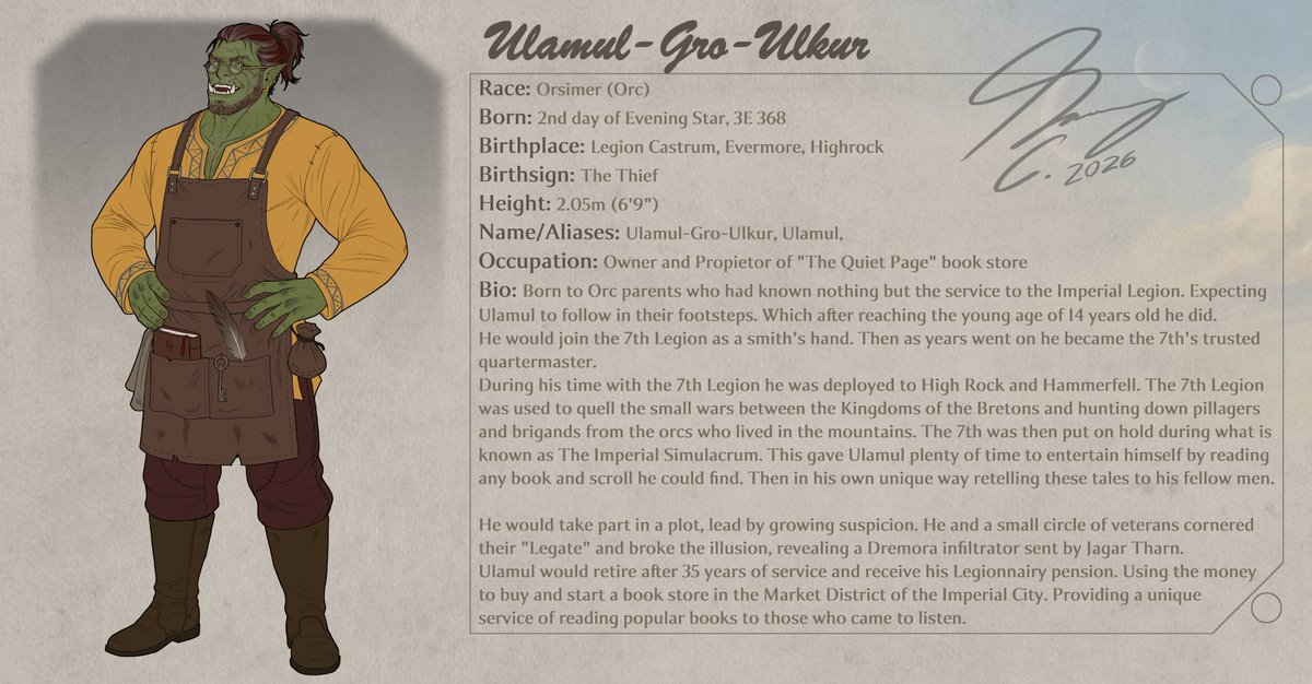 PickledGear's tweet image. The final 4 character cards are done :) Now to actually work on some quick short comics. #elderscrolls #elderscrollsfanart