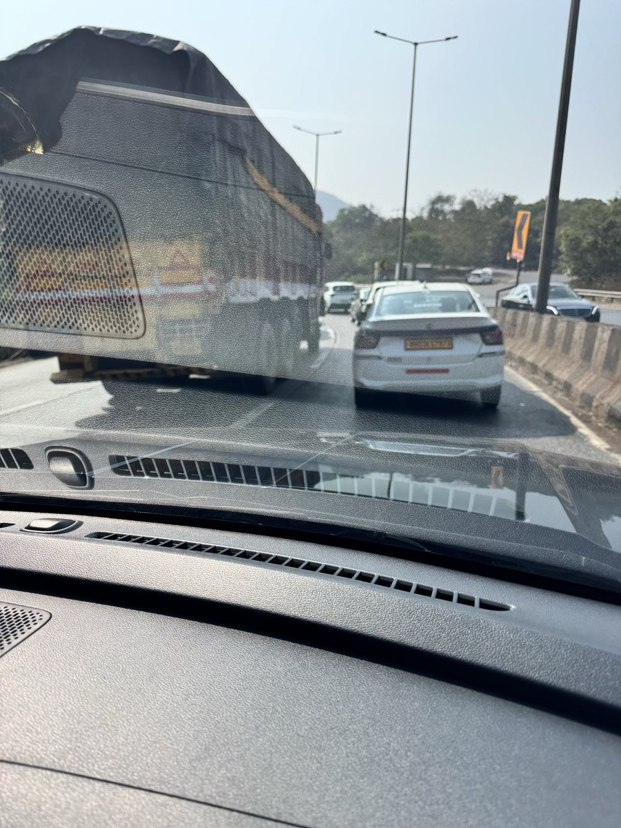 And it begins .. 
Mumbai to Pune 
Pre long weekend jams on a weekday
Wednesday morning
14 minutes jam was manageable 
From tomorrow it’s going to be crazy
These trucks in all lanes as usual the culprits upto Amrutanjan 
<a href="/Mumbai2PuneEway/">Mumbai Pune Expressway</a> <a href="/RoadsOfMumbai/">Roads of Mumbai</a> <a href="/rushikesh_agre_/">Mumbai Rains</a>