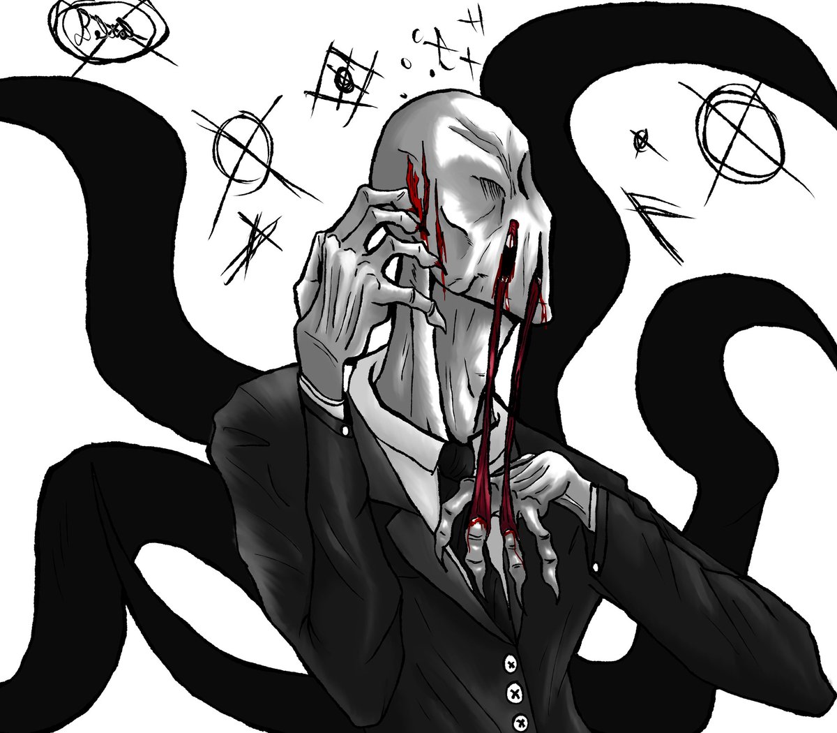 Belial_Artista's tweet photo. Slenderman amigos. El señor anti piojos 

#creepypasta #terror #dibujo
#Arte https://t.co/KiZg8jJyxt
