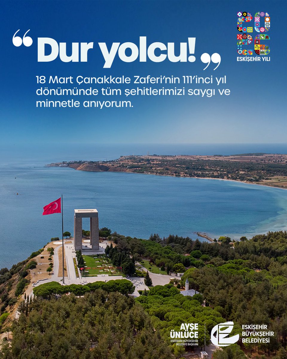 Çanakkale’de yazılan destan, milletimizin birlik ve kararlılığının en güçlü simgesidir.

Çanakkale Zaferi’nin 111’inci yıl dönümünde;
başta Gazi Mustafa Kemal Atatürk olmak üzere tüm kahramanlarımızı rahmet, minnet ve saygıyla anıyorum.