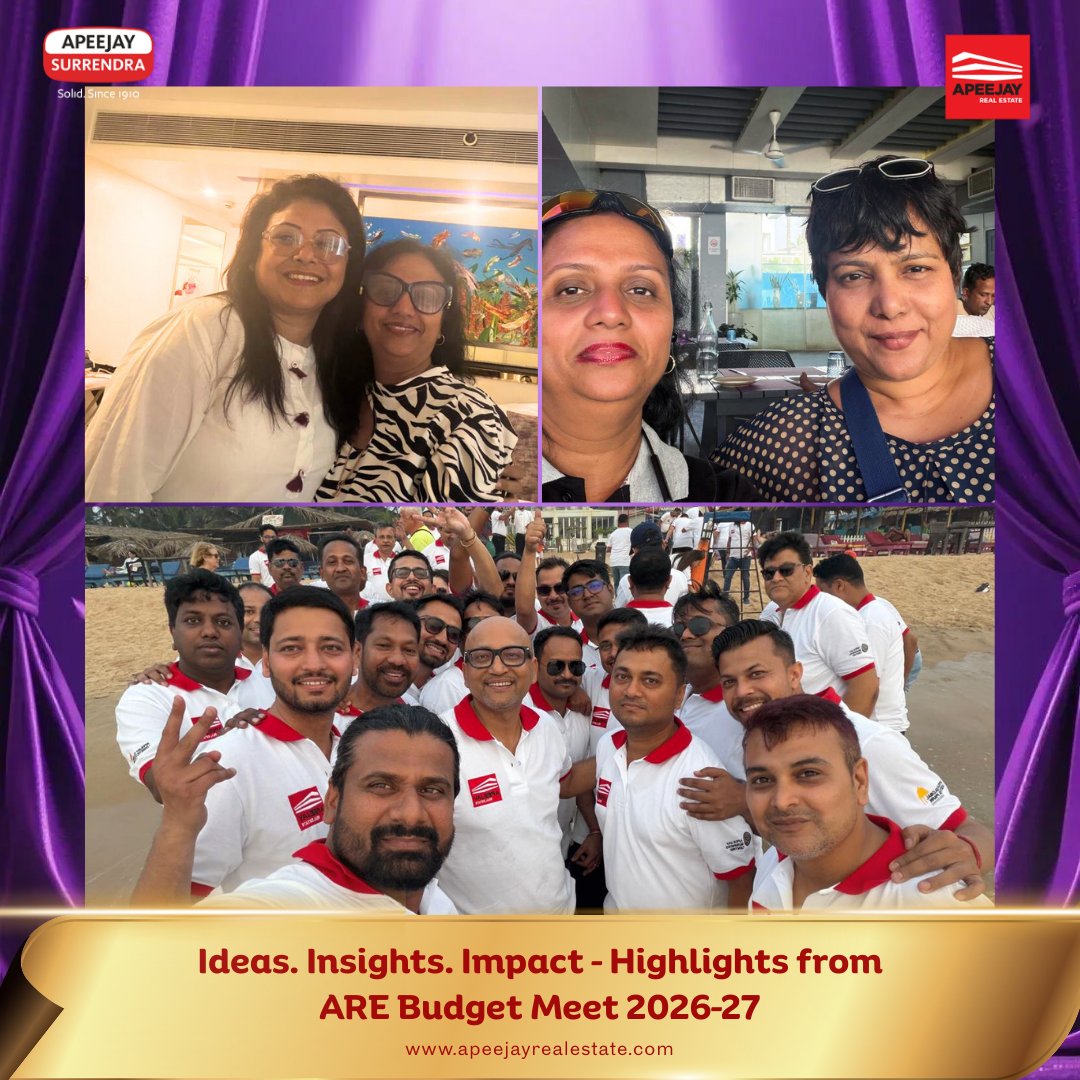 ApeejayRE's tweet photo. Apeejay Real Estate Budget Meet FY 2026–27 at Goa 🌴
Teams across Logistics, Commercial, Coworking &amp; E-commerce came together to align vision, drive growth &amp; shape the future 🚀
What’s your team’s key takeaway? 👇
 #BudgetMeet2026 #TeamApeejay #BusinessStrategy #GoaDiaries https://t.co/WcdZVe6YIq