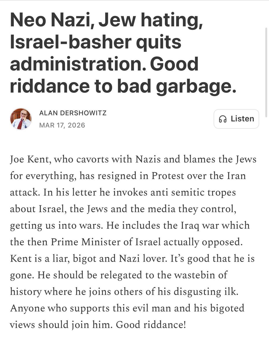 LaurenWitzkeDE's tweet photo. Joe Kent: “hey, I can’t in good conscience support sending Americans to die for Israel” 

Jews with zero self awareness: https://t.co/kXcNKyU3QA