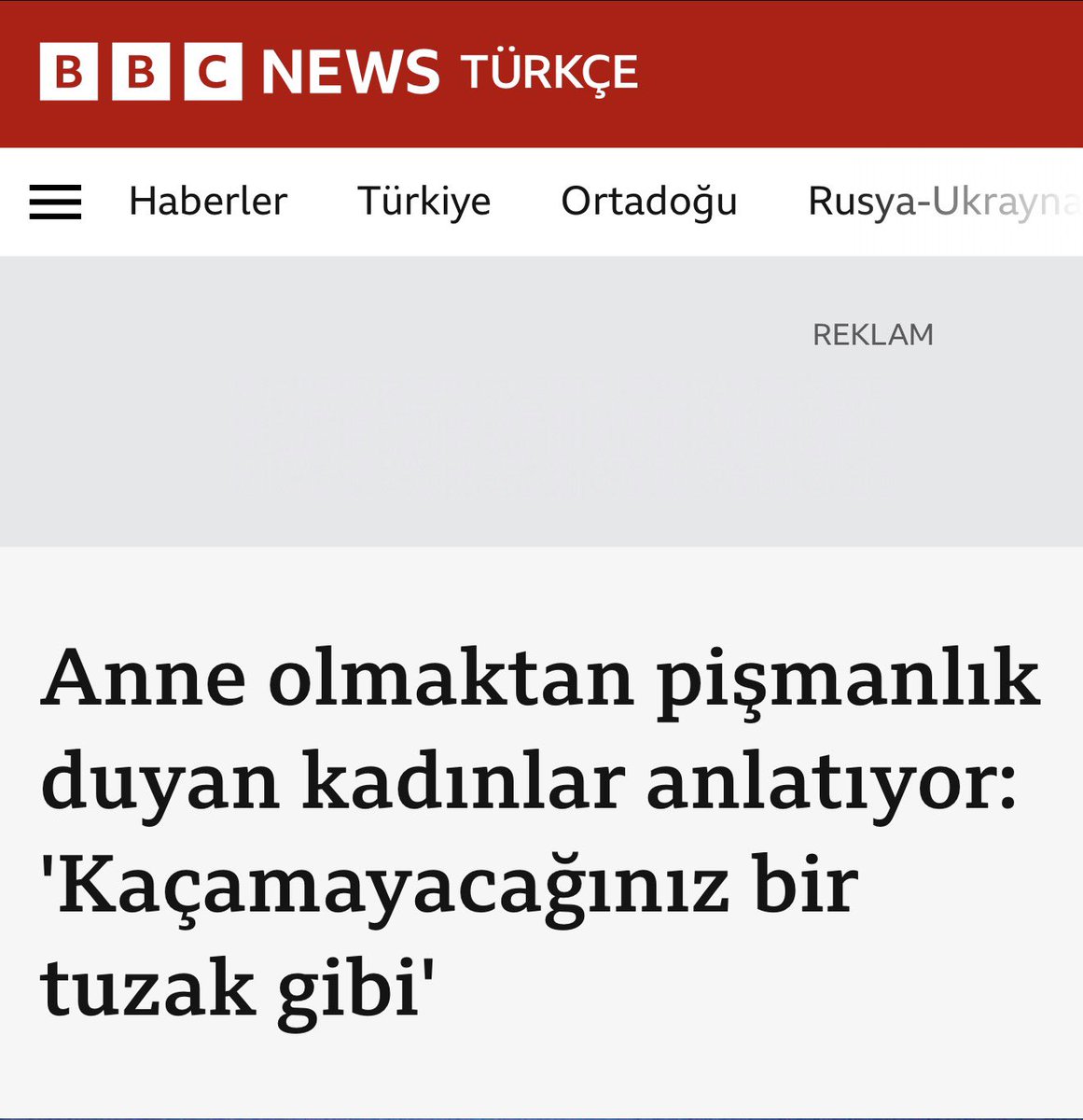 BBC Türkçe anneliği küçük düşürücü, anne olmayı olumsuz gösteren haber yaptı. Üstelik bu haber kendi dillerinde yayımlanmadı. Orada tam tersi anne olmayı teşvik eden haber yayınlandı. <a href="/tcailesosyal/">T.C. Aile ve Sosyal Hizmetler Bakanlığı</a>