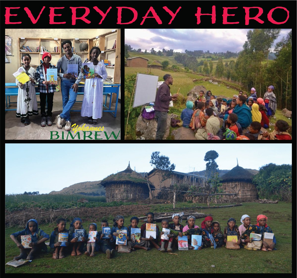 OpenHeartsBigD1's tweet photo. Our Everyday Hero this week is helping dozens of kids in rural Gojjam, Ethiopia continue learning after local conflict forced the school to close. We are honored to support Yohannes Bimrew as he &amp; his team bring education to kids experiencing disruption.
https://t.co/e5nKjWacVx https://t.co/YlZG5dhVYp