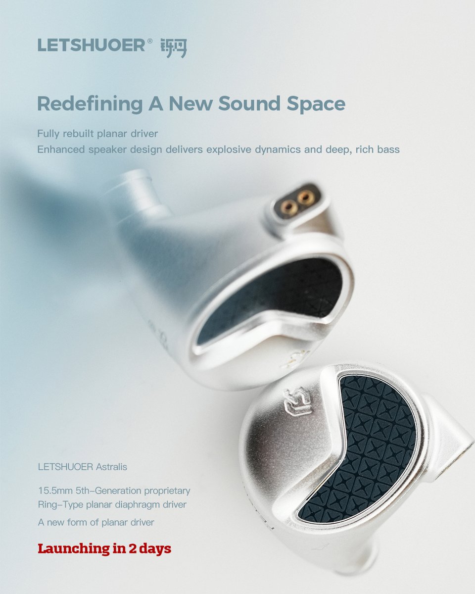 letshuoer's tweet image. 💎Deep bass. Clear sound.
The LETSHUOER Astralis is almost here to redefine what you hear.
 ⏳ 2 DAYS LEFT! Astralis is almost here. 
Are you ready?

#letshuoer #earphones #Astralis #PlanarIEM #countdown
