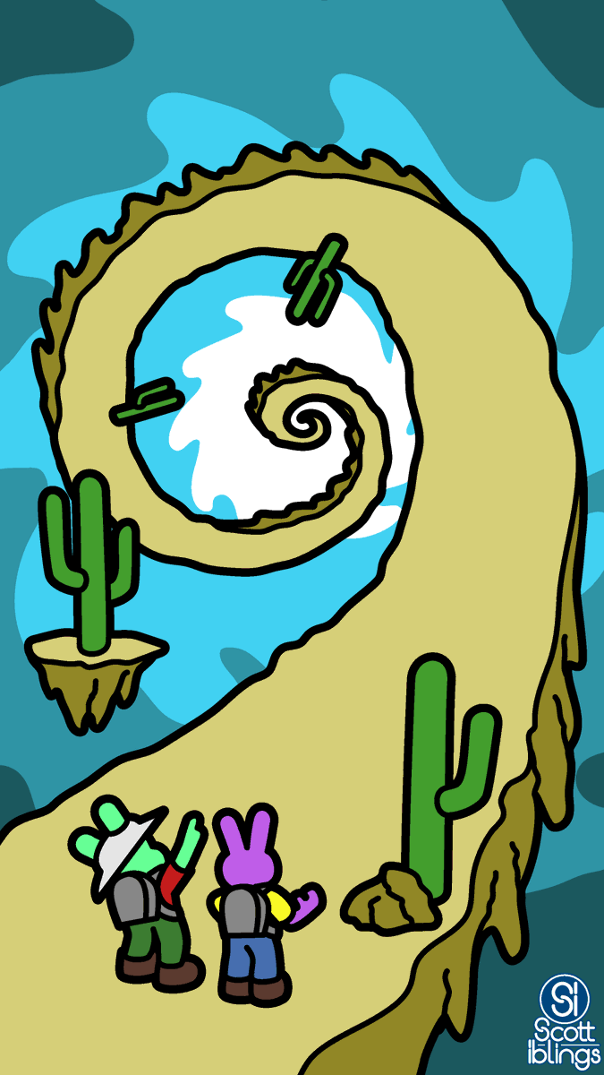 ScottIblings's tweet photo. Desert spiral path. 🌵 Just doodling, maybe I'll animate it later. https://t.co/Niq29tXaJj