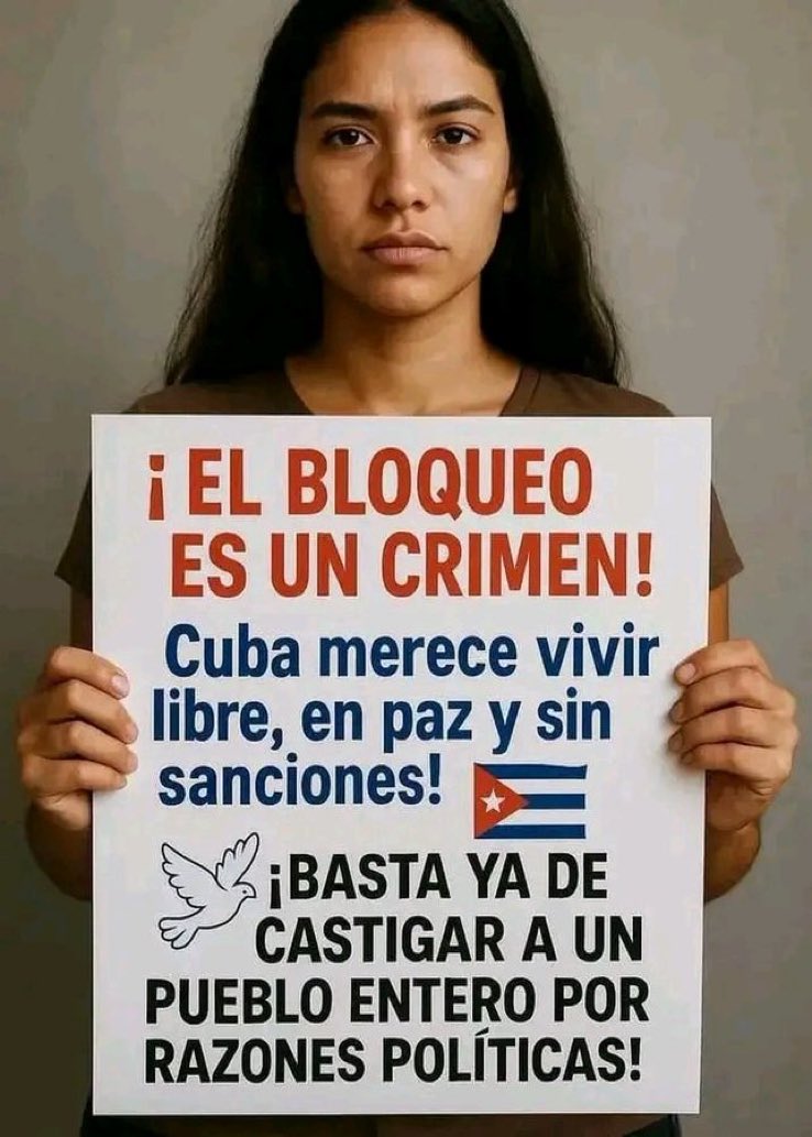 No olvidemos a #Cuba
#TumbaElBloqueo

No olvidemos a #Gaza 
No olvidemos  a #Irán 
No olvidemos a #Líbano
No olvidemos a todos y todas las víctimas de #NetanyahuGenocid y #TrumpPedófilo