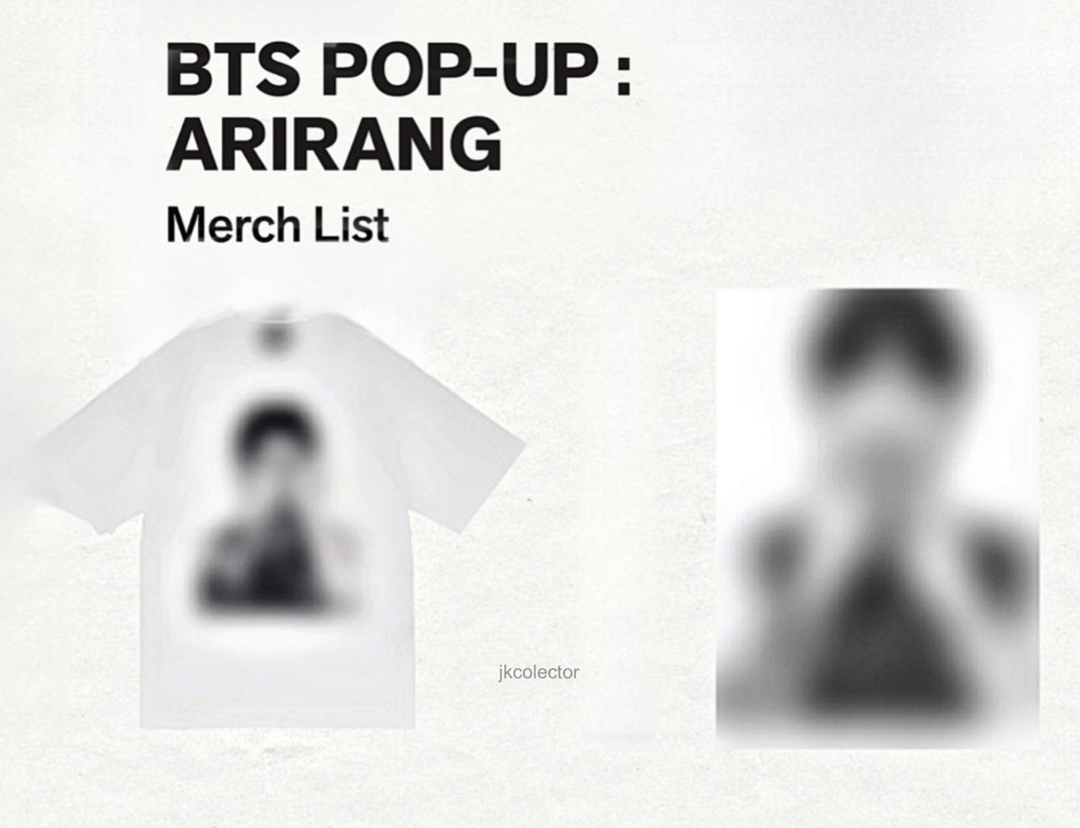 preview of the jungkook t-shirt and poster from the bts arirang