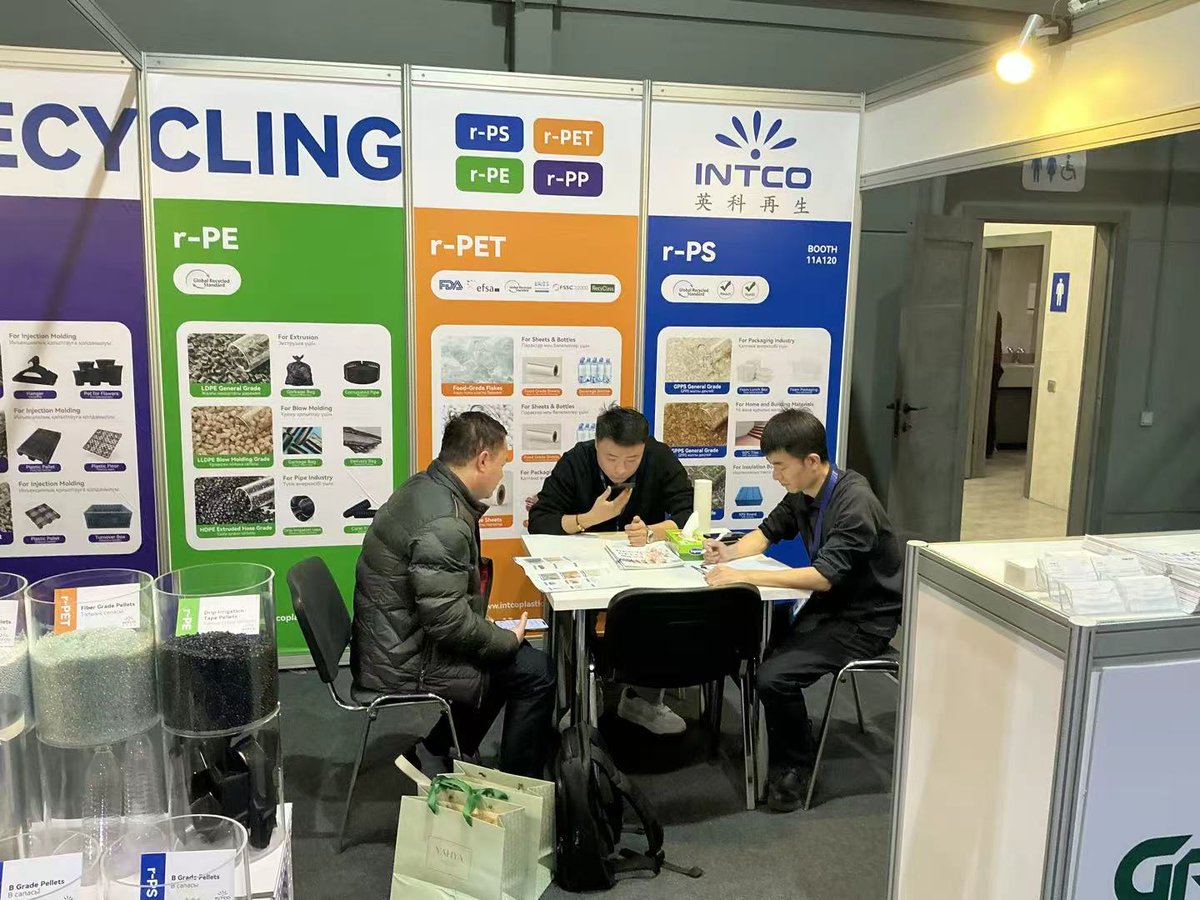 IntcoPlastics's tweet photo. Hi! 👋 Are you looking for reliable recycled plastic materials?
We’re INTCO Recycling, offering high-quality r-PET, r-PS, r-PE &amp; r-PP with stable supply and consistent quality ♻️
📅 March 17–19, 2026
📍 Atakent Exhibition Center, Almaty, Kazakhstan
See you there! 😊 https://t.co/PJhUjETfVm