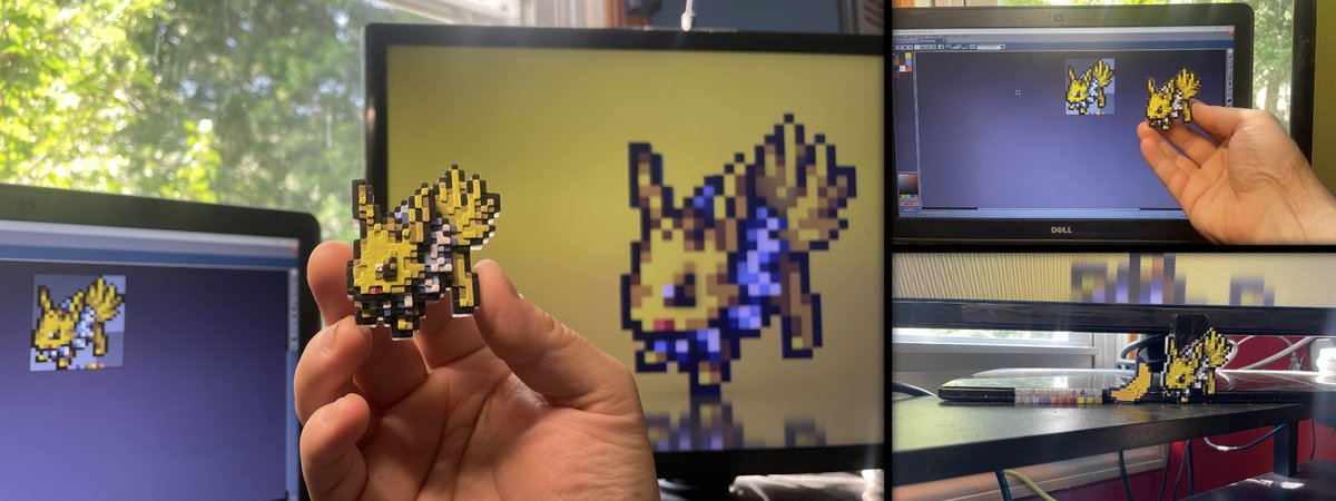 XplosiveA's tweet image. Jolteons layering was also pretty easy, but the neck floof collar was interesting to figure out.

REPOSTS APPRECIATED!

#3dmodeling #3dprinted #pixelart #Pokemon