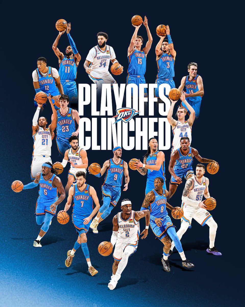 TrashTalk_fr's tweet photo. Le Oklahoma City Thunder : première équipe officiellement qualifiée pour les Playoffs ! https://t.co/Y7TYPpCC5s