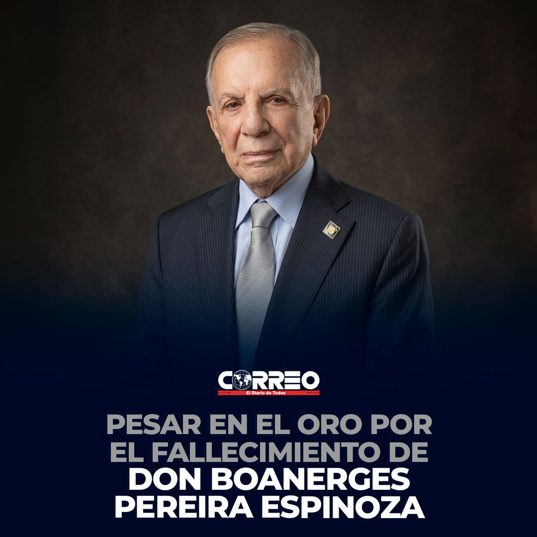🕊️ Luto en El Oro: falleció en Machala Don Boanerges Pereira Espinoza a los 98 años.

Su sepelio será este jueves 19 de marzo en Zaruma.

Paz en su tumba
