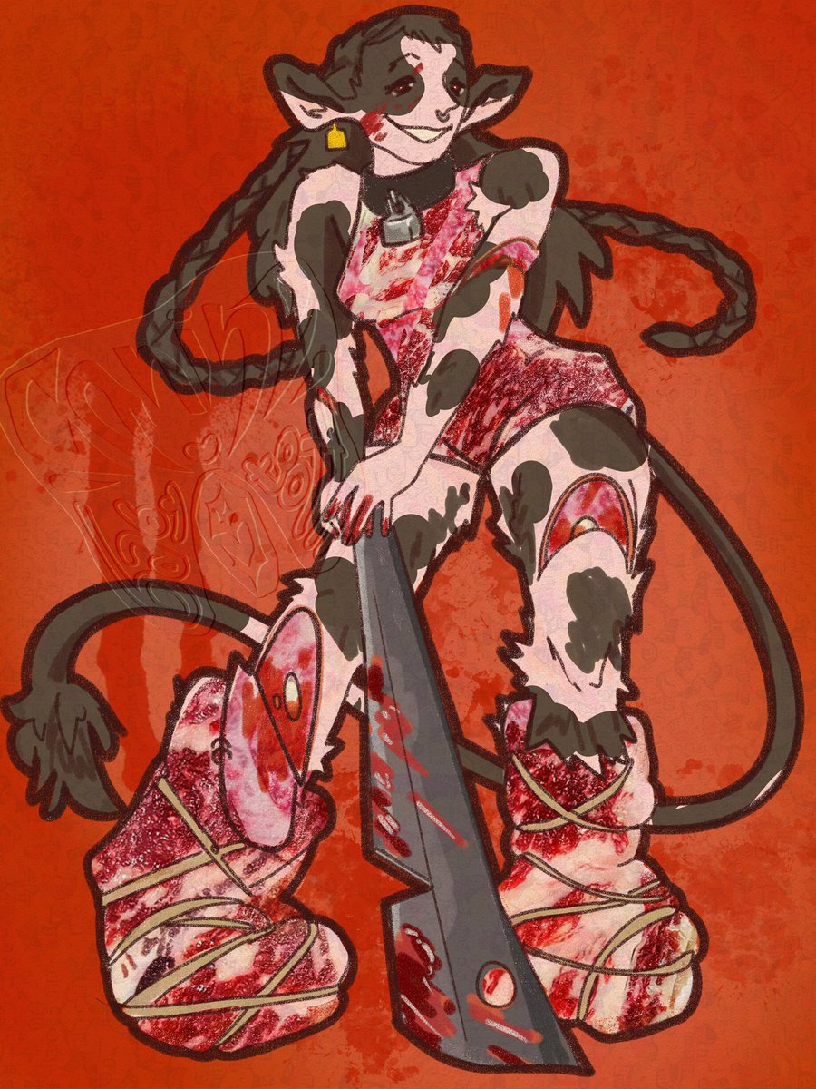 ca9_bbtooth's tweet photo. Cow oc — Ethel
Cw: light blood/gore/meat
I couldn’t decide on which version I preferred so I made 4!
#furry #art #ocart #ocartwork #fursona #furryart #cowfurry #cow #digitalart #oc #kemonomimi #kigurumi #furryartwork #artist https://t.co/PlomCgtamJ