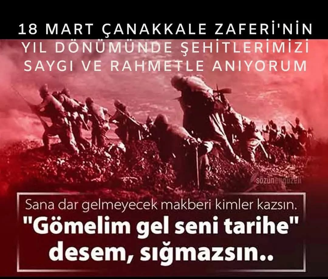 Çanakkale Zaferi, vatan topraklarını koramak için şahlanan bir milletin bağımsızlığının ve egemenlik aşkının kahramanlık destanıdır.
Bu destanın 111. yıl dönümünde başta vatan uğruna canlarını feda eden şehitlerimizi rahmetle, gazilerimizi saygıyla anıyorum.
#Çanakkalezaferi