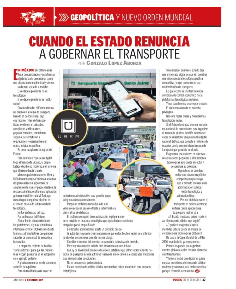 Agradezco la publicación en la edición 522 del semanario "Voces del Periodista", órgano informativo del Club de Periodistas de México, A.C.

¡Gracias por abrir estos espacios donde la voz del gremio también se escucha!

📲 Consulta la edición aquí:
vocesdelperiodista.com/voces-del-peri…