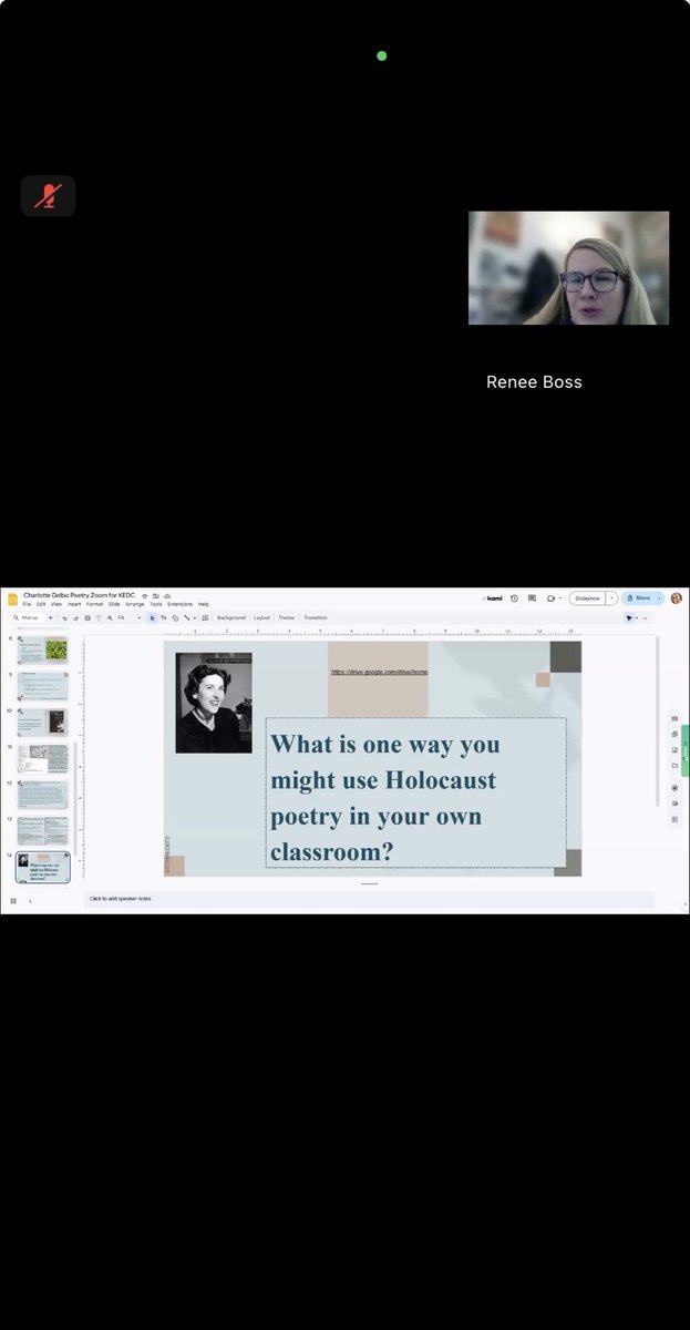 whitboweward's tweet photo. Interesting session with Charlotte Delbo using poetry to teach about the Holocaust 
@KEDCGrants  @kedc_epic https://t.co/2bYlew6rEW