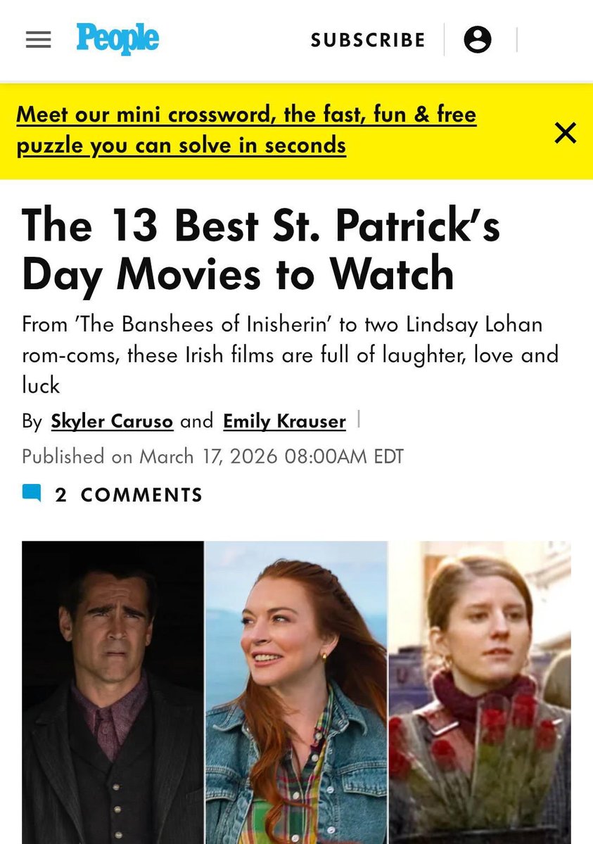 michaeldamian1's tweet image. Thank you @people !! #Our film #Irishwish is a top lick @netflix ☘️💃🎉@lindsaylohan