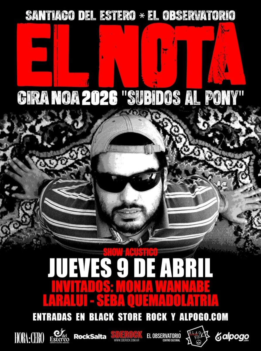 Agendalo 

Llega EL NOTA a #SantiagoDelEstero 

Jueves 9 de Abril en el Obse.

sderock.com.ar