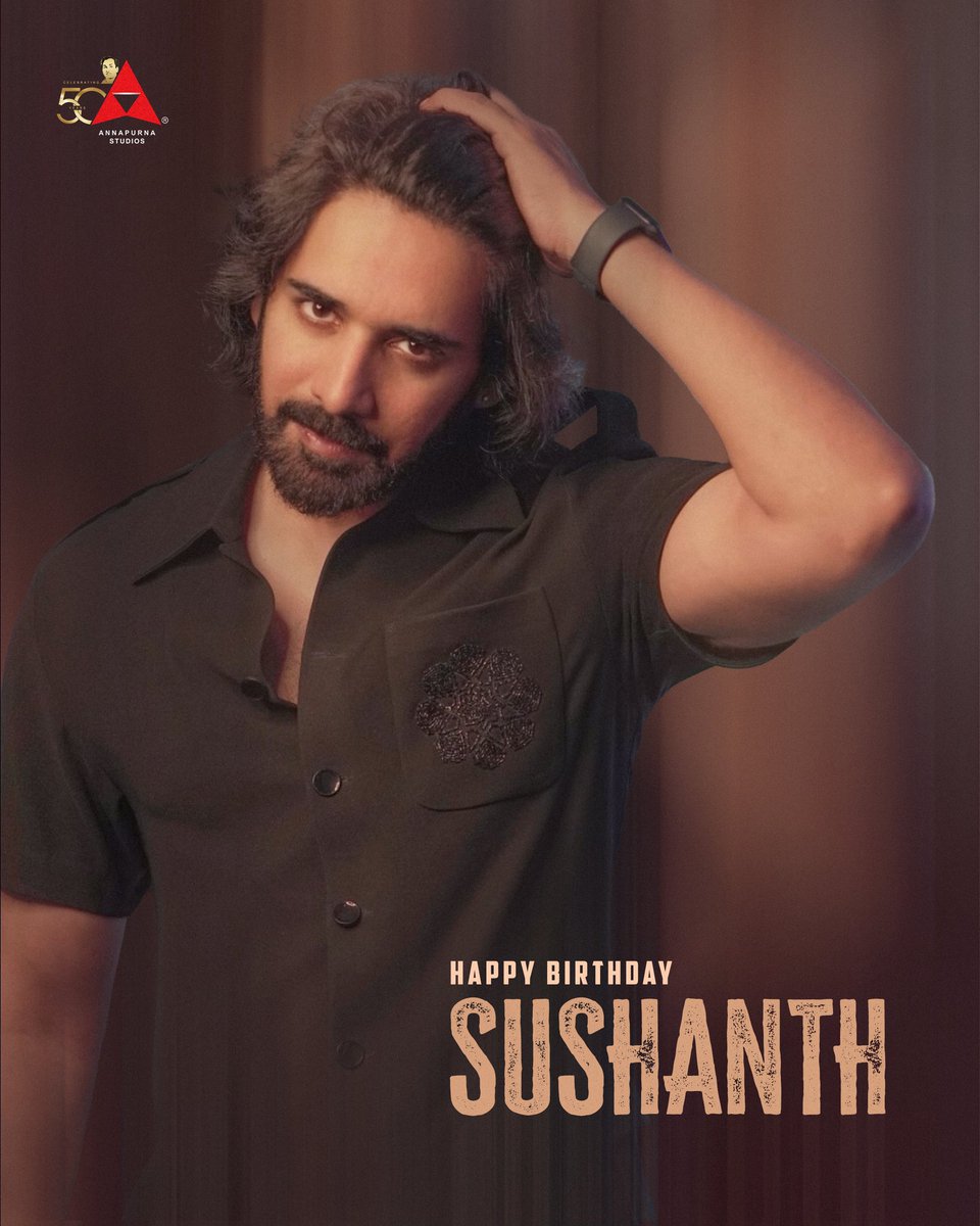 AnnapurnaStdios's tweet photo. Happy Birthday to our ever-charming @iamSushanthA ✨
Wishing you success, happiness and a fantastic year ahead.
With love from all of us at Annapurna Studios 💛
#HBDSushanth https://t.co/DhDCmBoiI0
