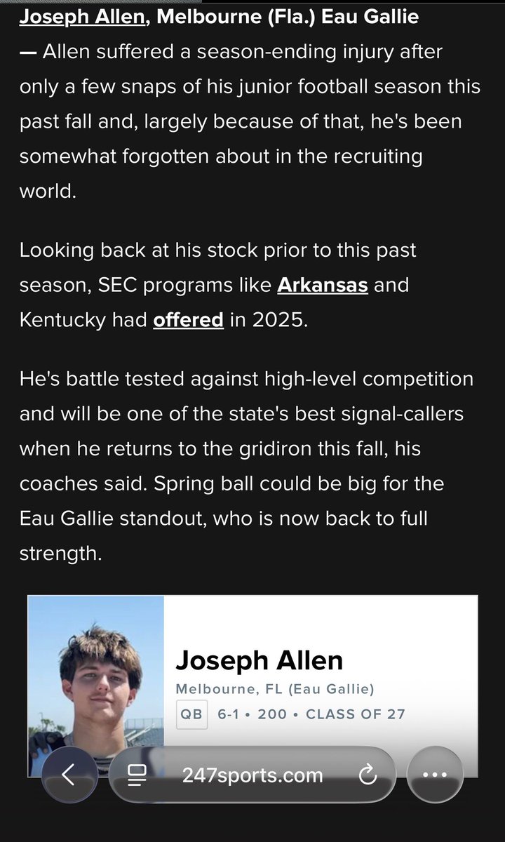 Joseph Allen 3⭐️'27 QB tweet media
