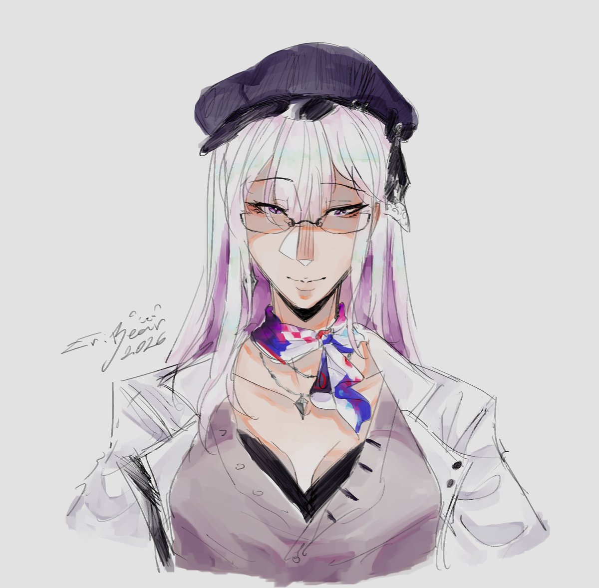 AgereRui's tweet photo. I like the idea of her having a lazy eye #HSRfanart https://t.co/3ZGVUrOrDk