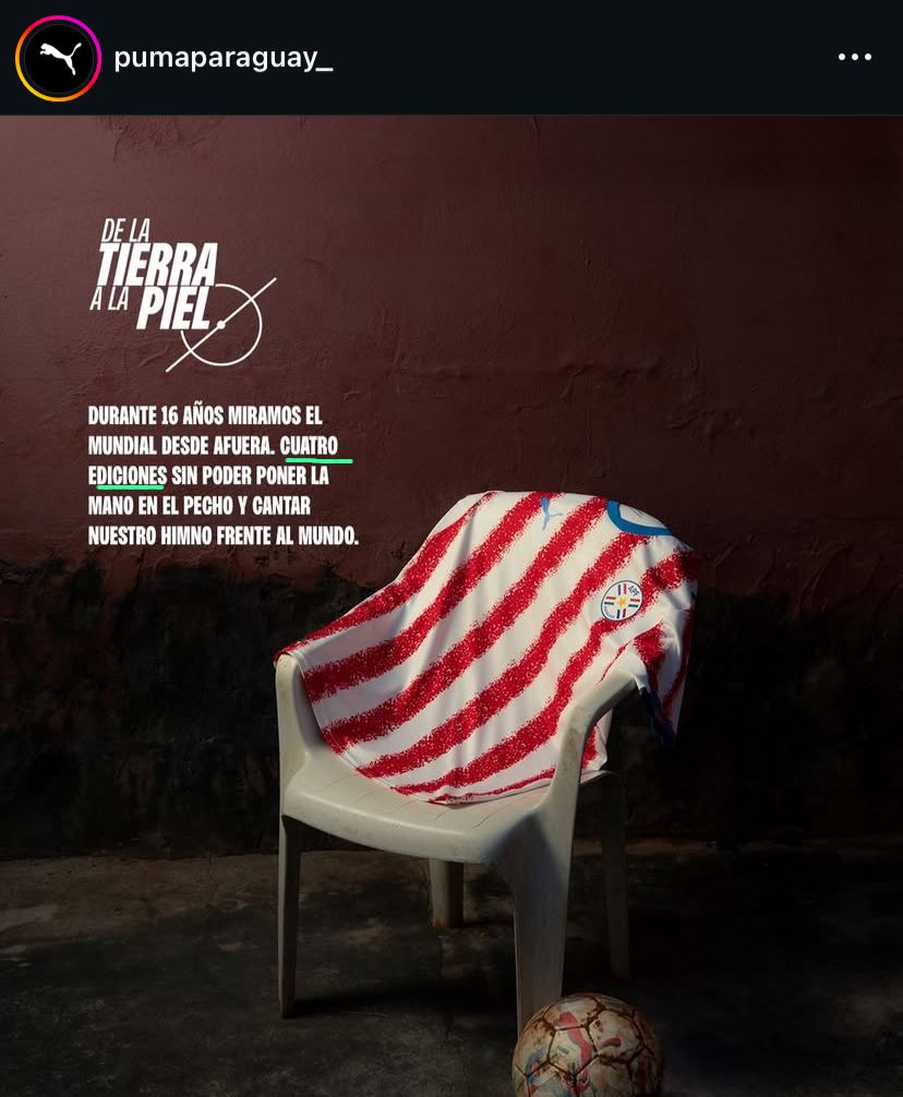 A parte de que la camiseta es feísima y no pusieron ni un poquito de ganas de diseñar, Paraguay quedó fuera de 3 ediciones (2014, 2018 y 2022) no de cuatro, ni en eso pudieron hacer bien, porque ni ChatGPT te erra ese dato en la redacción. 
Un completo desastre <a href="/PUMAParaguay/">Puma Paraguay</a>