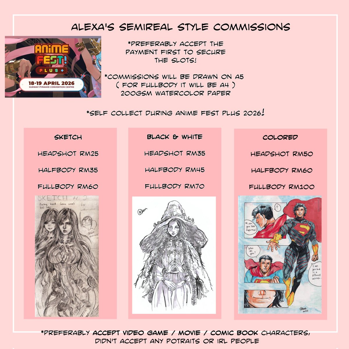 Alexahuke's tweet photo. uhuk promoting myself which is kinda cringe. PO commissions open for Anime Fest Plus 2026! if u r interested can DM me (also it's better be fast ordering from me bcoz slots usually fill in very quickly #animefestplus2026 #commissions #comicfiesta #artistalley #commissionsopen https://t.co/QkWG8JXiJC