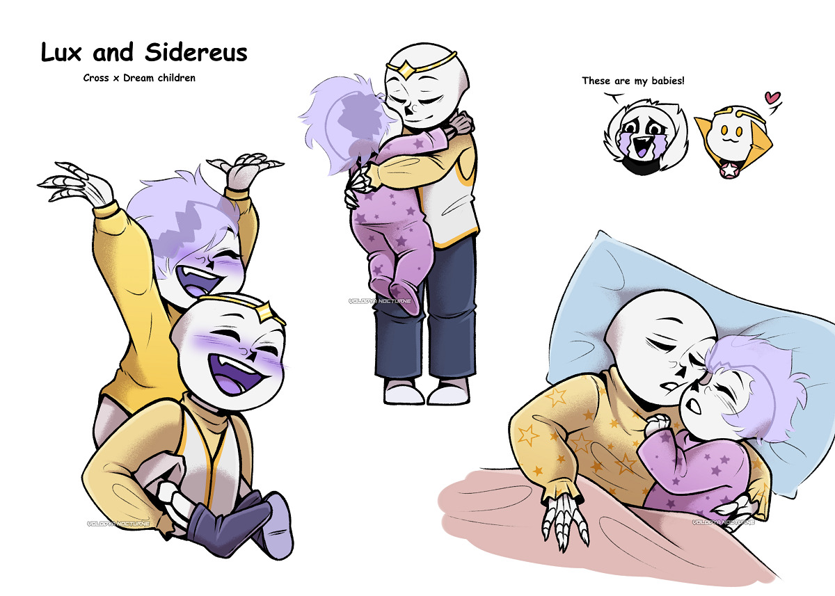 Such an adorable little brother and sister! I don't know why I never drew Lux before - she's so sweet! And I think Sidereus makes a wonderful big brother OwO

Cross is thrilled :DD

#luxsans #sidereussans #creamship