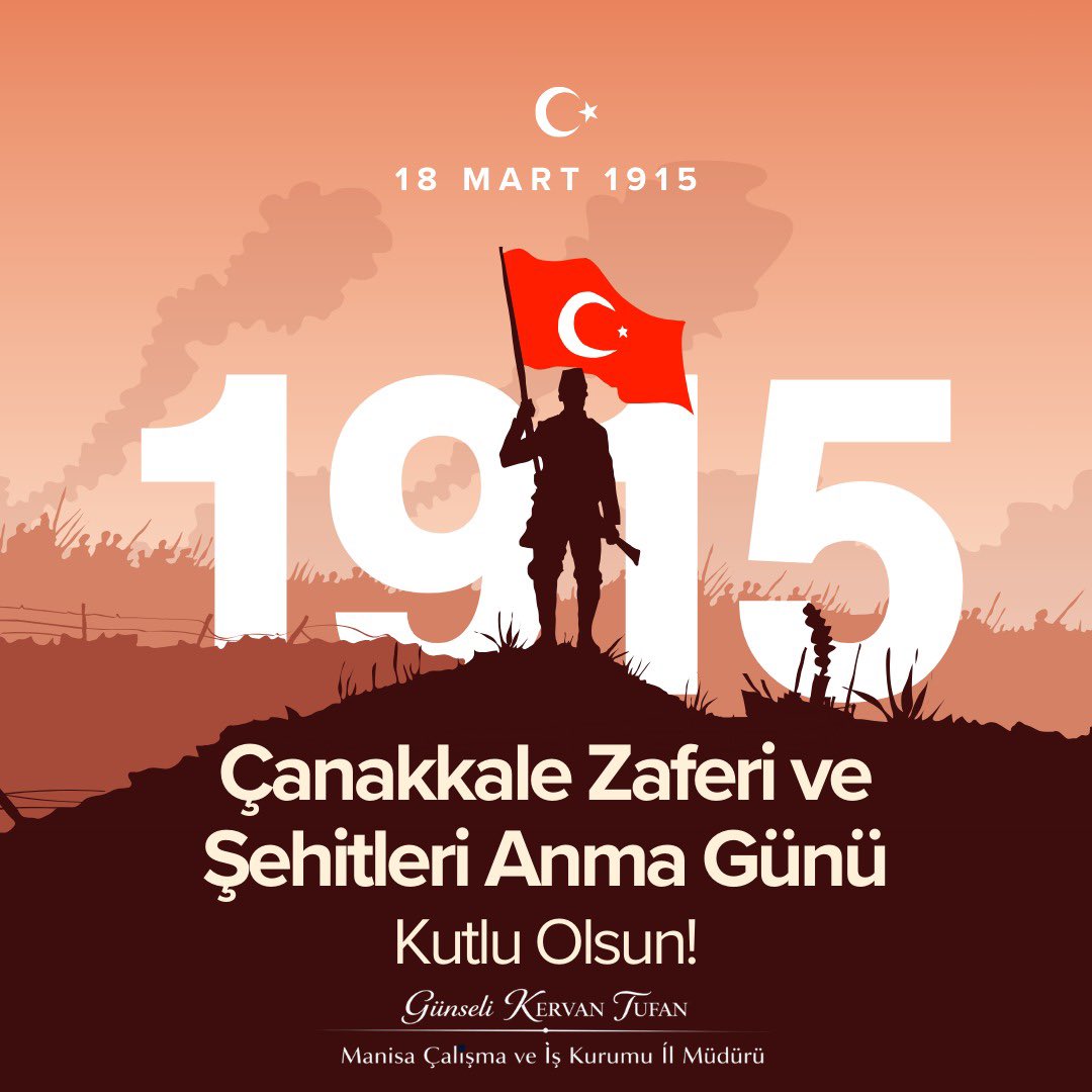 Çanakkale geçilmez. 🇹🇷

18 Mart; milletimizin bağımsızlık iradesini tüm dünyaya gösterdiği büyük bir zaferdir.

#18MartÇanakkaleZaferi’nin 111. yılında, başta Gazi Mustafa Kemal Atatürk olmak üzere tüm şehitlerimizi rahmet ve minnetle anıyorum.
