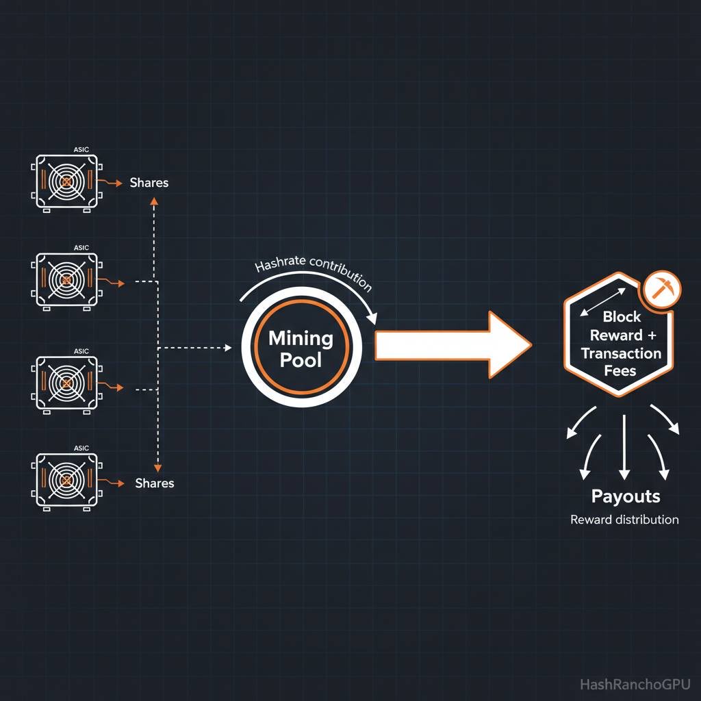 HashRanchoGPU's tweet photo. ⛏ Where do mining payouts actually come from

Every second, an ASIC performs hundreds of trillions of hashes for the Bitcoin network.

But the chance of a single miner finding a block alone is extremely small. That’s why miners join mining pools.

ASICs submit shares to the pool - proofs of work completed.
When the pool finds a block, the reward (block reward + transaction fees) is distributed among miners based on their hashrate contribution.

📊 That’s where mining payouts come from.

At HashRanchoGPU, miners run stably and continuously submit shares to the network.

Mine with HashRanchoGPU.
