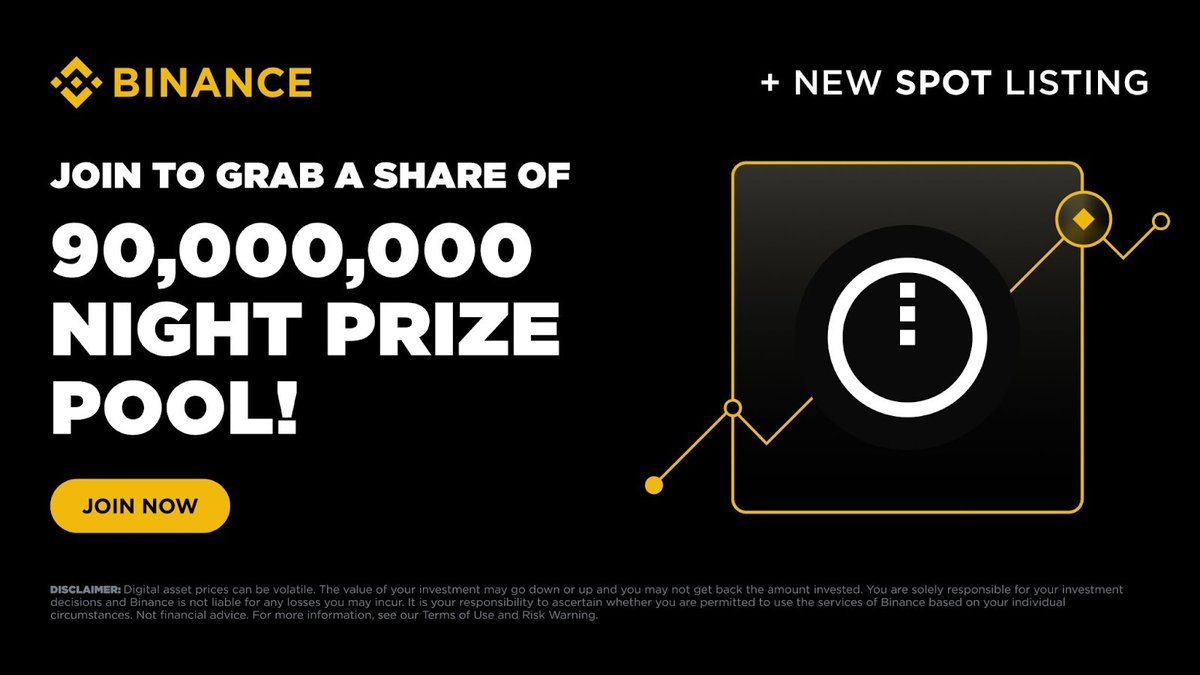 AirMemecoin's tweet photo. 🚀 Binance Spot launches the Midnight (NIGHT) campaign!

🎁 Total prize pool: 90,000,000 NIGHT

🔹 Trade ≥ $500 NIGHT → earn 40–240 NIGHT (random reward)
🏆 Trade ≥ $1000 → up to 80,000 NIGHT

Sign up:
https://t.co/yq6NXwp7xO

Details:
https://t.co/OEBPqMqRaX

#Binance #NIGHT https://t.co/qaDImf1trG