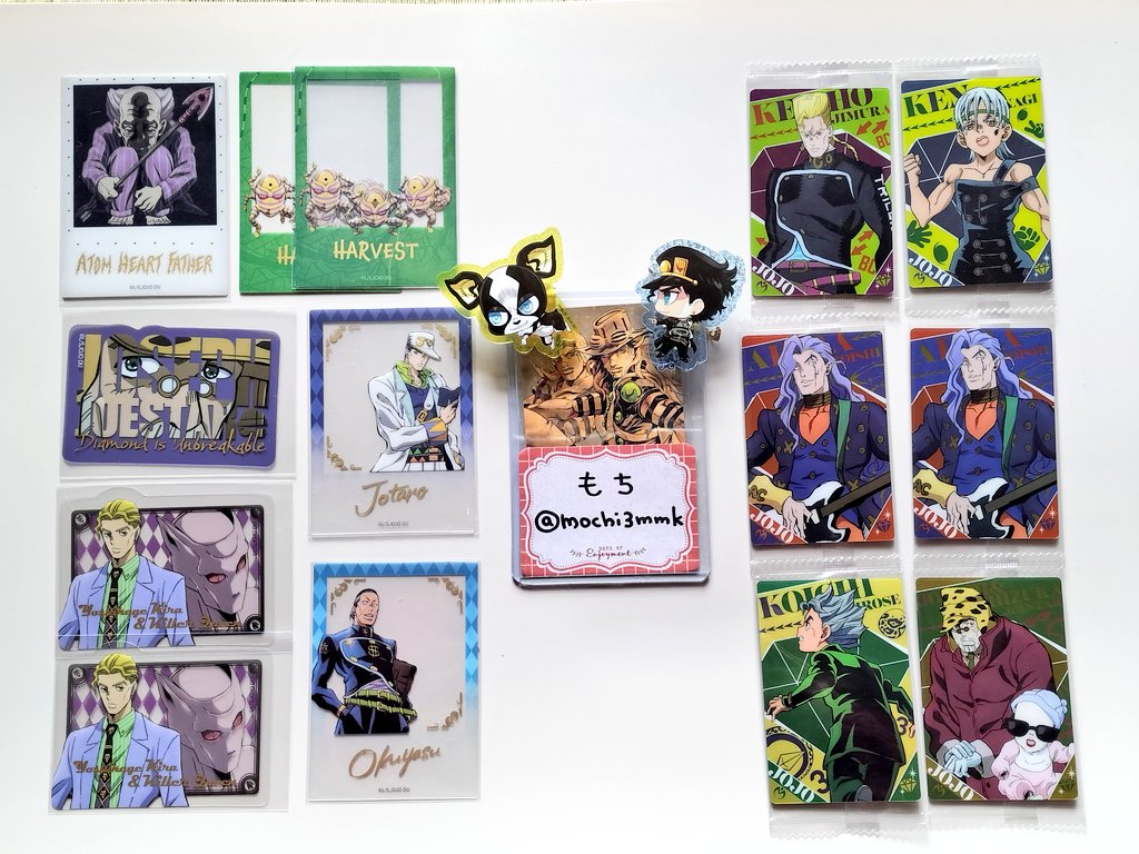 mochi3mmk's tweet photo. ジョジョ　ウエハース　カード　クリアカード　交換

譲　画像1〜3
求　画像４
・左上から優先順
・最下段は各1

初見様プロカご一読お願いします
3/21(土)大阪梅田お手渡しor郵送
検索からもお声がけください🙆‍♀️ https://t.co/y2jj9zi3c9