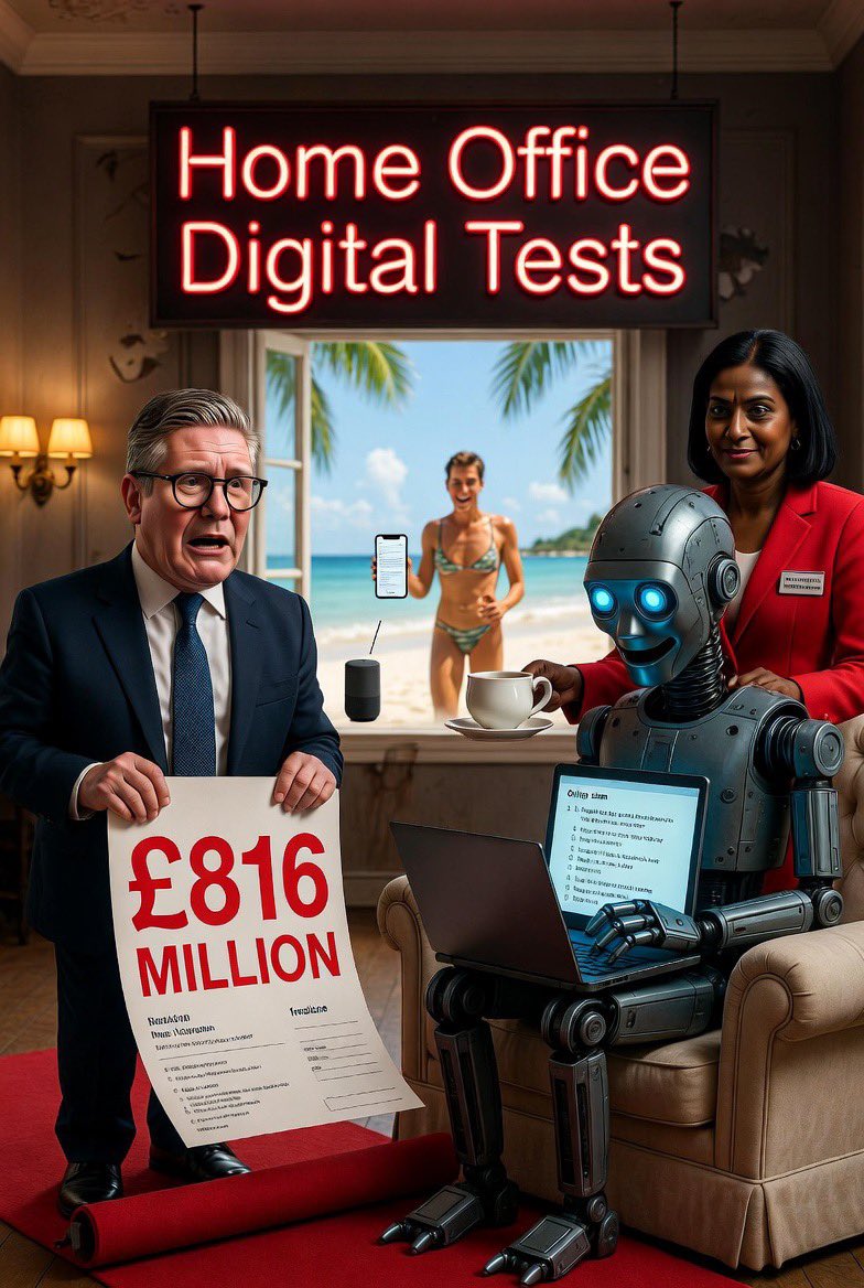 Michal_K_Tories's tweet photo. Ladies and gentlemen, hold onto your wallets and buckle up, because the Home Office has just activated protocol "Great Visa Giveaway".

Here’s the latest "stroke of genius" from our current government. Why bother making migrants take rigorous English language exams – the very same ones needed for visas, settlement, and citizenship – in those boring, highly secure test centres, of which we currently have over 1,300 worldwide? Instead, let's make them fully digital so applicants can take them from absolutely anywhere. Picture it: a comfy sofa, a nice cup of tea, and Uncle Bob from Chicago whispering the answers in the background. And all this for the absolute bargain price of... £816 million of taxpayers' money!  

The major test providers are in such a blind panic they’ve actually penned a begging letter to the Home Secretary, Shabana Mahmood. They’re desperately trying to explain that remote exams expose the system to a severe risk of fraud. Experts are horrified, listing industry "innovations" like impersonation, cheeky screen-sharing with mates, hidden audio devices, and essentially employing Artificial Intelligence full-time. In other words, instead of a secure English test, we are funding an £816 million global assessment of how well people can use ChatGPT!  

What’s truly comical is that even Australia went down this road, realised it was a complete farce, and slapped a ban on remote language tests for migrants last August due to massive credibility concerns. But us here in Blighty? We apparently love being at the forefront of chucking public money down the drain while actively weakening the integrity and security of our own immigration system.  

And now for the absolute cherry on this cake of absurdity: under this very same system, from January 2026, the language requirements for work visas are being hiked up to an A-level standard. That means, ultimately, new arrivals will have to speak better English than a fair chunk of native Brits! That is, of course, working on the highly optimistic assumption that a clever algorithm from Silicon Valley doesn't sit the Shakespeare exam for them.  

To sum up: the government is busy patting itself on the back for "raising standards" and supposedly tightening migration policy. As usual, they wanted to seal the borders, but instead, they're installing virtual revolving doors complete with free Wi-Fi. Frankly, Monty Python would have a solid case to sue for plagiarism...  

M. Kurzdym ✌️🇬🇧🇵🇱❤️

#UKPolitics #HomeOffice #Immigration #Conservatives #TaxpayerMoney #BorderSecurity #UKNews