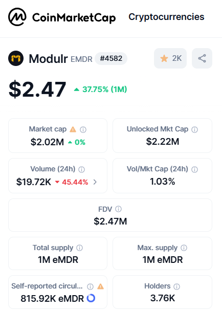 Nguyenvipg3's tweet photo. @Modulr_Robotics Loving how Modulr combines robotics + blockchain seamlessly—deOS for machines, Proof-of-Utility, co-chains... this is next-gen stuff. Easy mission done, holding $EMDR long-term! https://t.co/bkPaH6cg5F
