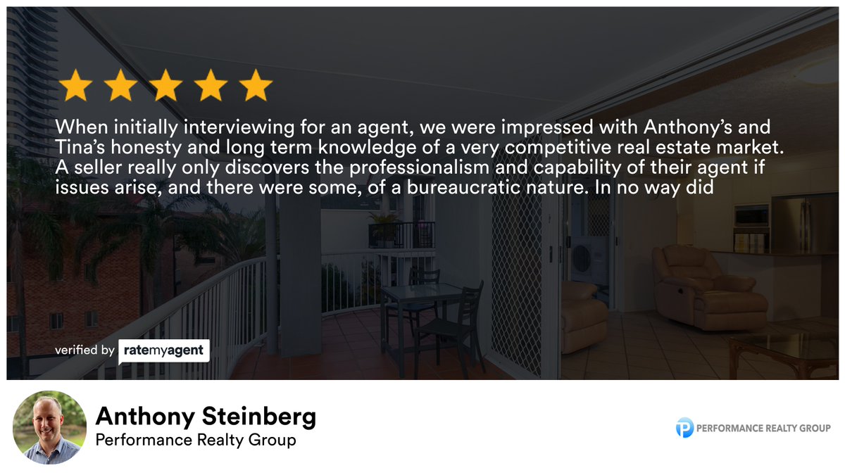 My latest RateMyAgent review in Mermaid Beach.
Queensland Real Estate Licence 3281585
rma.reviews/cr4jzwbxle93

...
#ratemyagent #realestate #Performance_Realty_Group