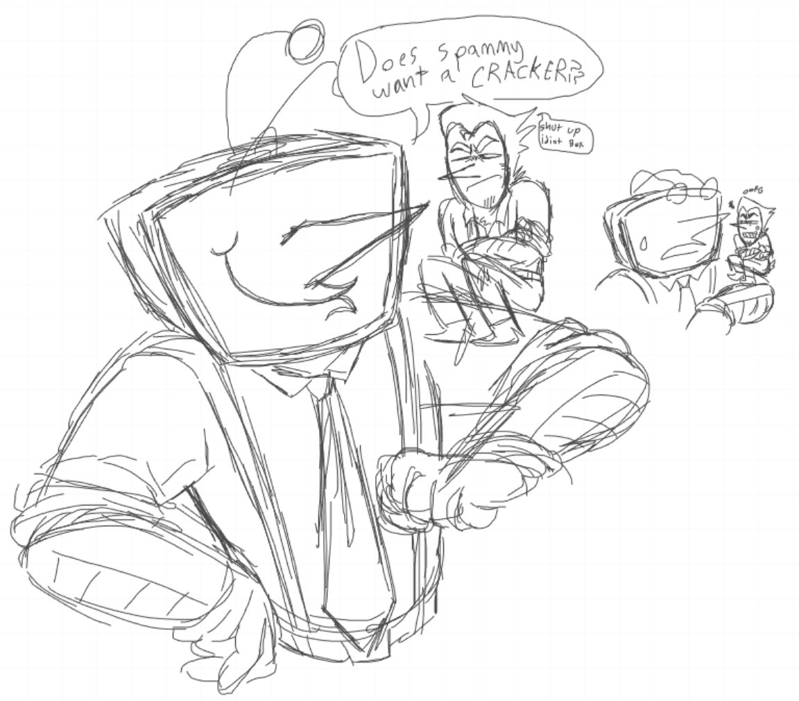 21Silverberry's tweet photo. Them again.. my style has changed slightly- again-

#spamtenna #tenna #spamton #deltarune #art https://t.co/J8021bULhP