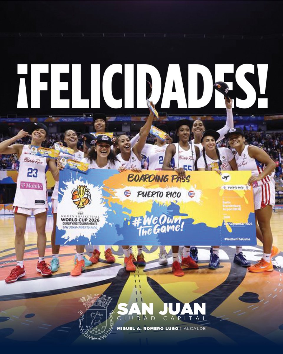 Miguel_Romero_'s tweet photo. ¡Rumbo a Berlín! 🔥🏀
Nuestras 12 estrellas vencieron a Nueva Zelanda y aseguraron su pase al Mundial de la @FIBAWWC.

¡Qué clase de partido! Un orgullo verlas brillar. En #SanJuan seguiremos apoyando el baloncesto femenino y su crecimiento. 🇵🇷 https://t.co/0lwVqltJjq