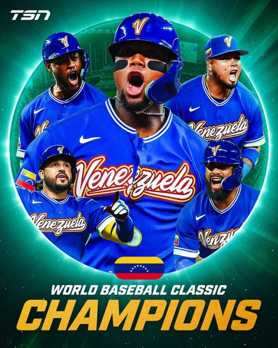 Luigi_thinks's tweet photo. Grande! La líder premio Nobel de la paz @MariaCorinaYA celebrando el triunfo de 🇻🇪 en el #worldbaseballclassic 

¡Viva Venezuela! 🇻🇪 https://t.co/7xMXeg5sKU