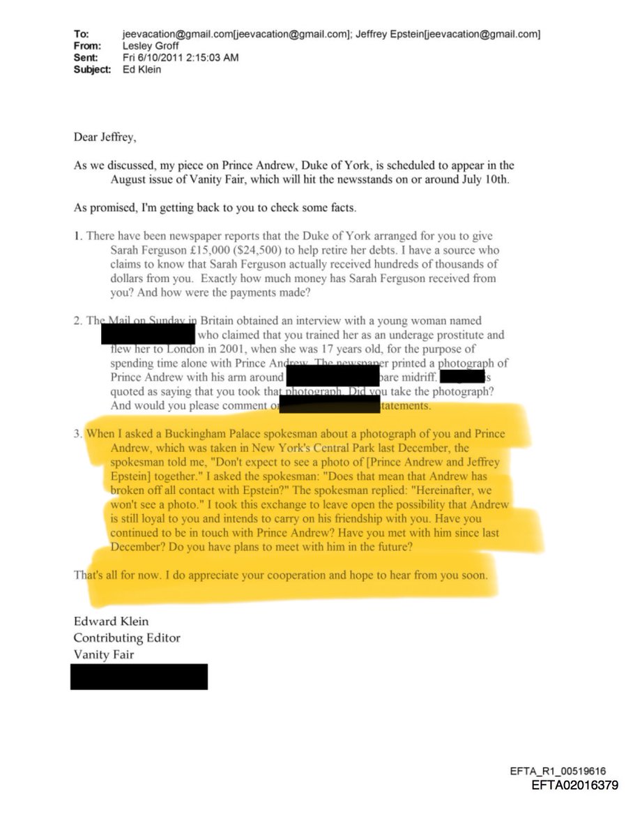 Shattered Loyalty: How One Email Exposed the Ongoing Bond Between the Palace and a Convicted Felon justice.gov/epstein/files/… #EpsteinCoverup #EpsteinPedoFiles
#EpsteinDistractions #EpsteinFiles #PrinceAndrew #PrinceWilliam #Royalfamily #epstein #katemiddleton